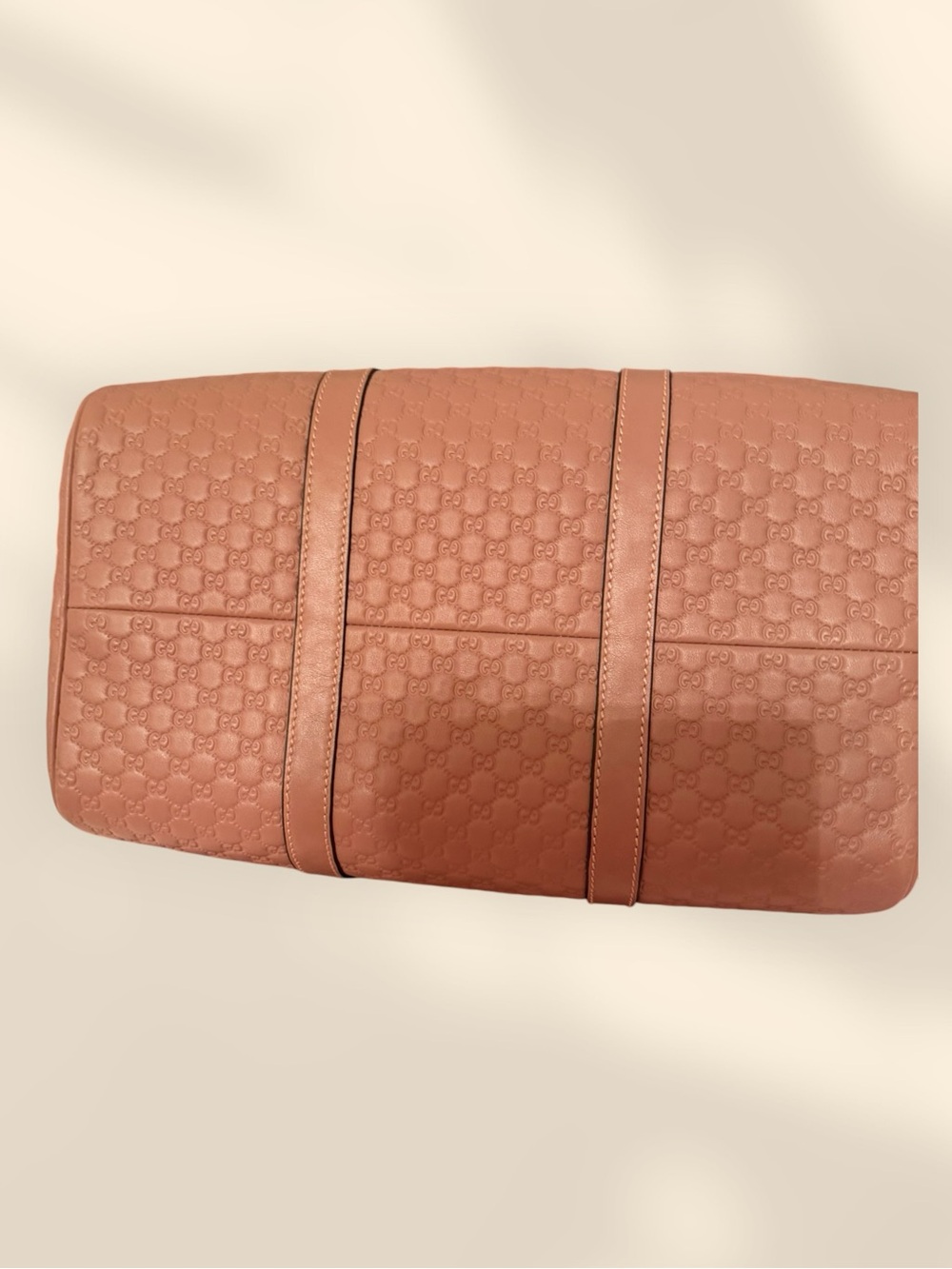 Gucci Blush Pink Embossed Leather Travel Bag with Gold Hardware - Picture 6 of 12